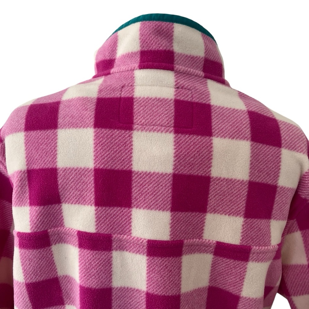 Lands’ End Heritage pullover fleece verbena buffalo check snap neck M - Picture 4 of 10